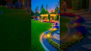 From a dusty lot to an absolute twilight dream!#patiodesign #gardenlighting #transformation #craft