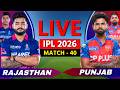 🔴 Live: PBKS vs RR, IPL 2026, Live Cricket Match Scores, Commentary, Punjab vs Rajasthan, RR BAT