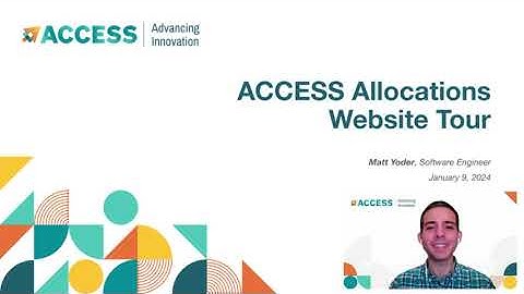 ACCESS Allocations Website Tour