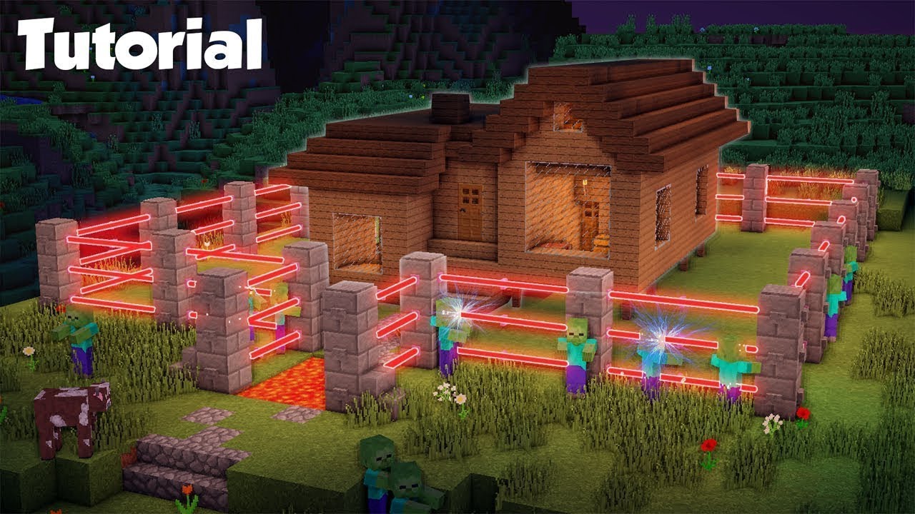 สร้างบ้านหมู่บ้าน NPC เพื่อป้องกันจาก ซอมบี้ 1,000,000 ตัว (Minecraft House)