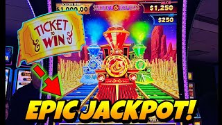 NEW SLOT! 🎫 Golden ticket HANDPAY! the ULTIMATE feature on Ticket to Win Sunset Express (DE Park) screenshot 5