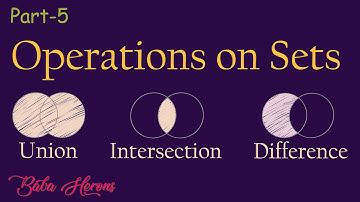 5. Operations on Sets: Union, Intersection, Difference, Disjoint and Complement.