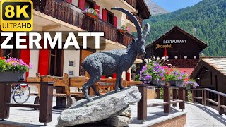 [ 8K ] Zermatt Switzerland | Summer Walk Tour | 8K UHD Video