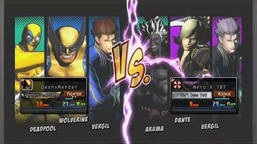 UMvC3 DashxRendar(Wolvie, Deadpool, Vergil) vs Nero X 187(Dante, Akuma, Vergil)