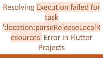 Resolving Execution failed for task 