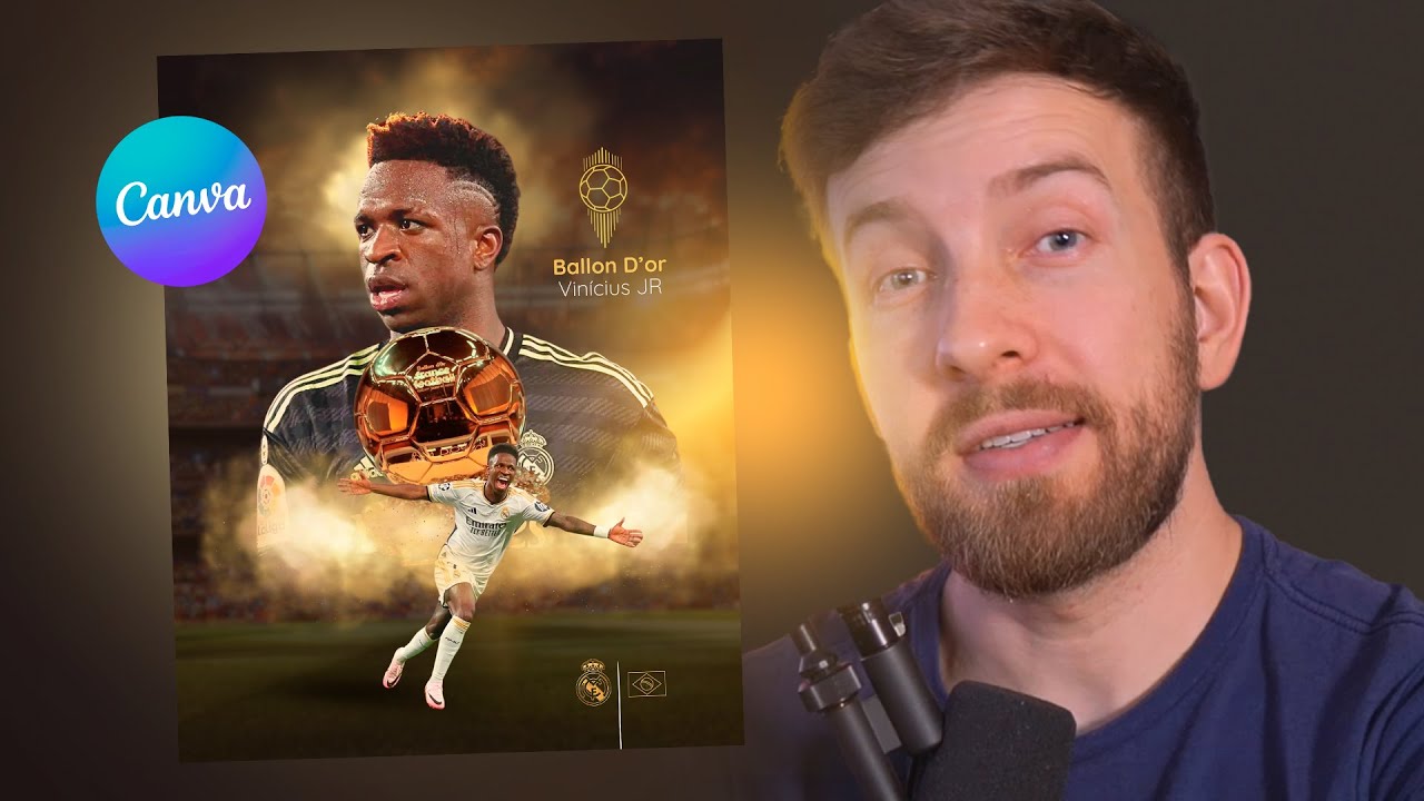 Como fazer Flyer Esportivo de Futebol no Canva | Vini JR Bola de Ouro
