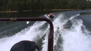 240 Bentley Pontoon pulling tube fast