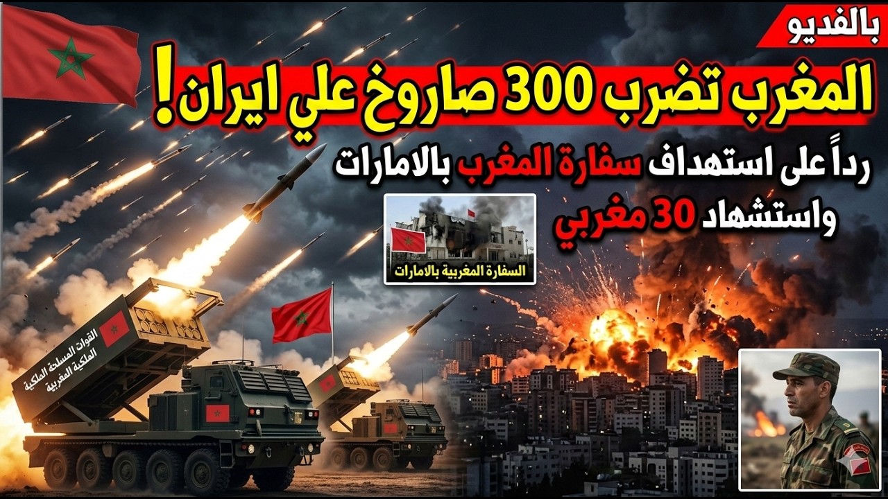 بالفديو المغرب تضرب 300 صاروخ علي ايران ردا علي استهداف سفارة المغرب بالامارات واستشهاد 30 مغربي