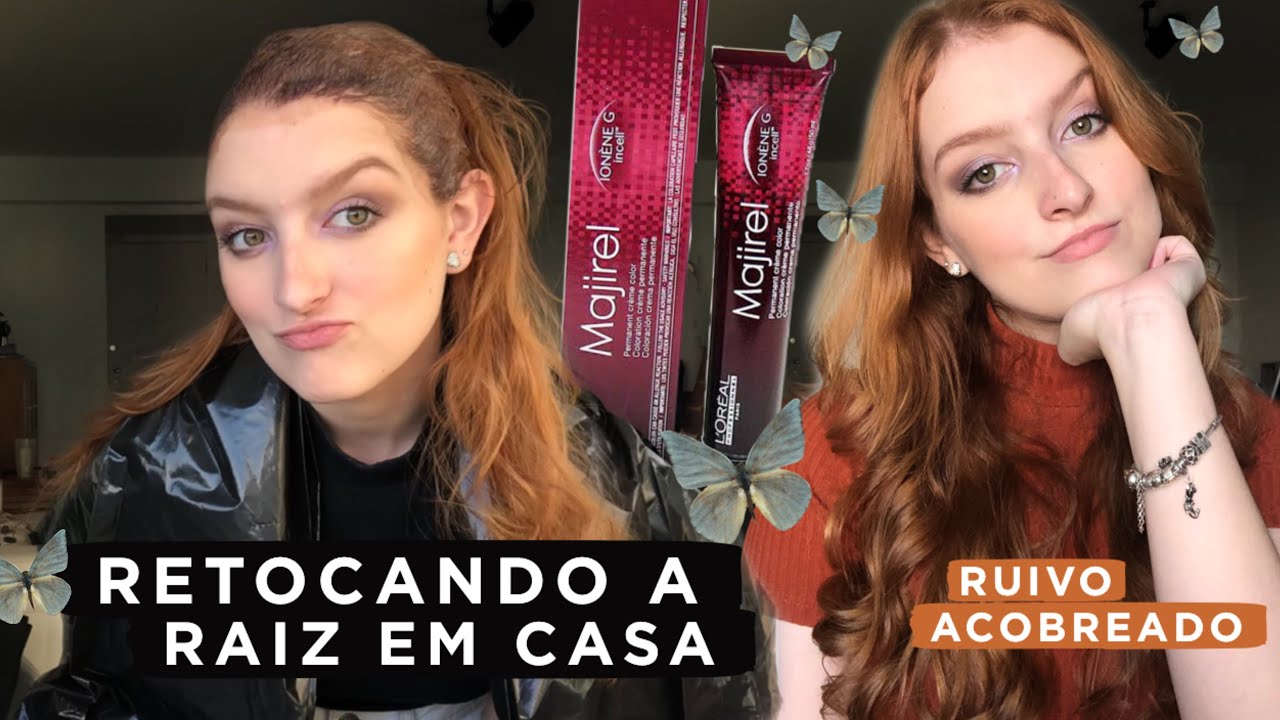 Retocando a raiz do RUIVO em casa!! | Majirel 7.4 L'oreal