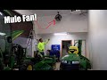 Ceiling mounted mule garage fan with remote control