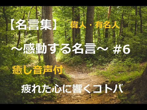 【名言集】感動する名言 #6 偉人・有名人 癒し音声付 疲れた心に響く言葉