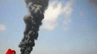 Raw Video: Burning the Oil Off the Water