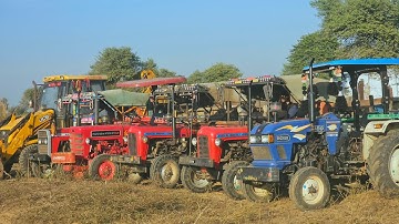 JCB 3DX Xpert Machine Loading Mud in Trolley Mahindra 575 Di Eicher 380 Swaraj 744 Sonalika Kubota