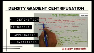 Density gradient centrifugation in hindi ll biology ll