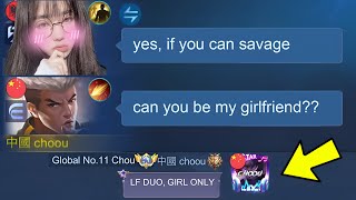 CHOOU LOOKING FOR GIRLFRIEND IN GLOBAL CHAT !! (she do this)