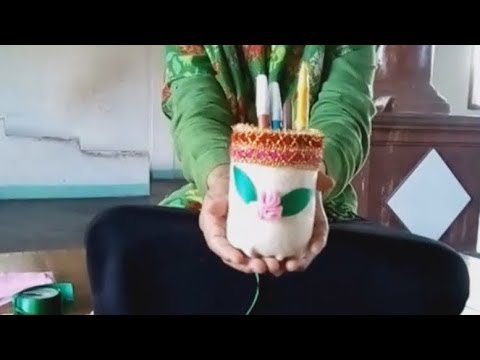 cara-membuat-tempat-pensil-dari-botol-dan-kain-flanel