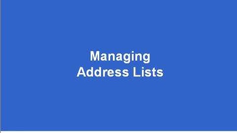 Exchange 2003   Managing Address Lists