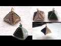 Beading4perfectionists : 3D Beaded pyramid pendant or earrings. Triangle & RAW beading tutorial