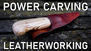 Carved Plywood Knife Handle & Leather Sheath // Morakniv Companion Mod