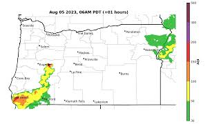 48 hour OR smoke forecast (Aug 5 2023, 5AM PDT)
