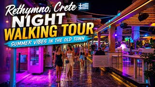 Rethymno, Crete 🇬🇷 Night Walking Tour | Summer Vibes in the Old Town