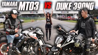 Mt03 VS Duke 390NG casi se Motorean!!