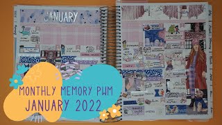 Ad ✿ Monthly Memory Plan With Me ✿ Functional Flexi Planner ✿ Tilly Journals ✿Plannerface✿ Jan 2022