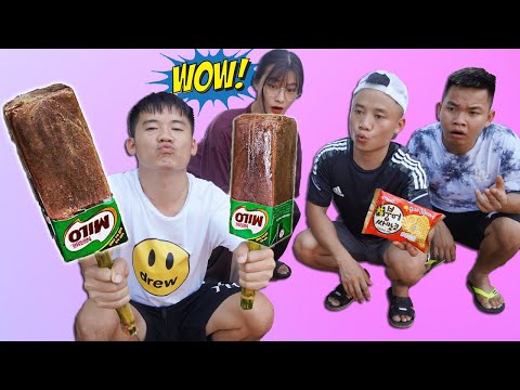 Hưng Troll | Bị Trẻ Trâu Khinh Thường Thách Thức Làm Que Kem Milo Siêu To Khổng Lồ Và Cái Kết