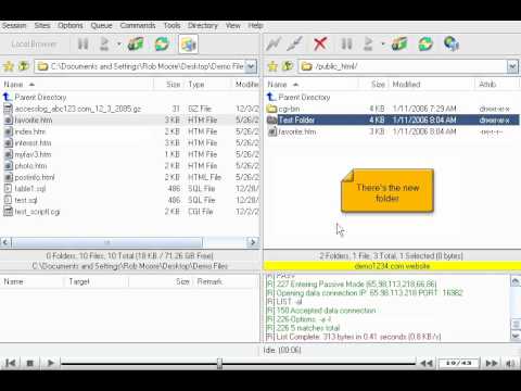 Uploading files using FlashFXP