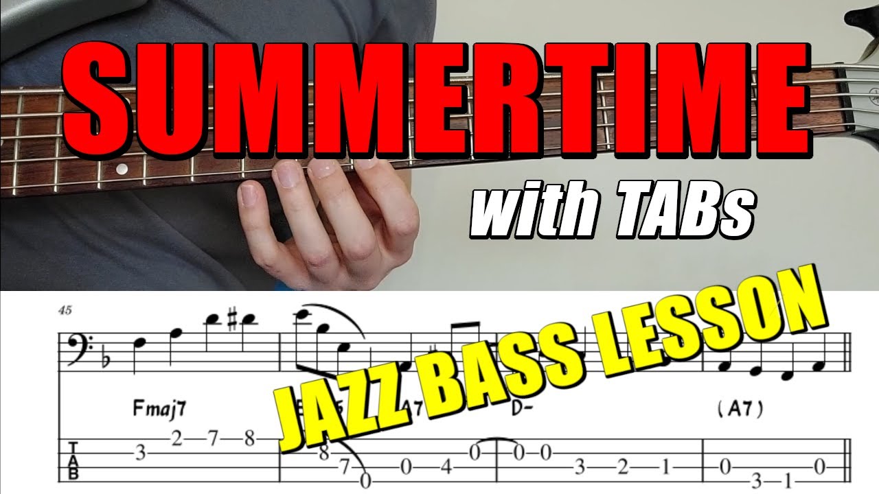 Walking Jazz Standards 24 "Summertime" Electric Bass Lesson YouTube