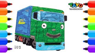 Drawing & Coloring BIG |Tayo The Little Bus Coloring Pages|Art Colors with Colored Markers