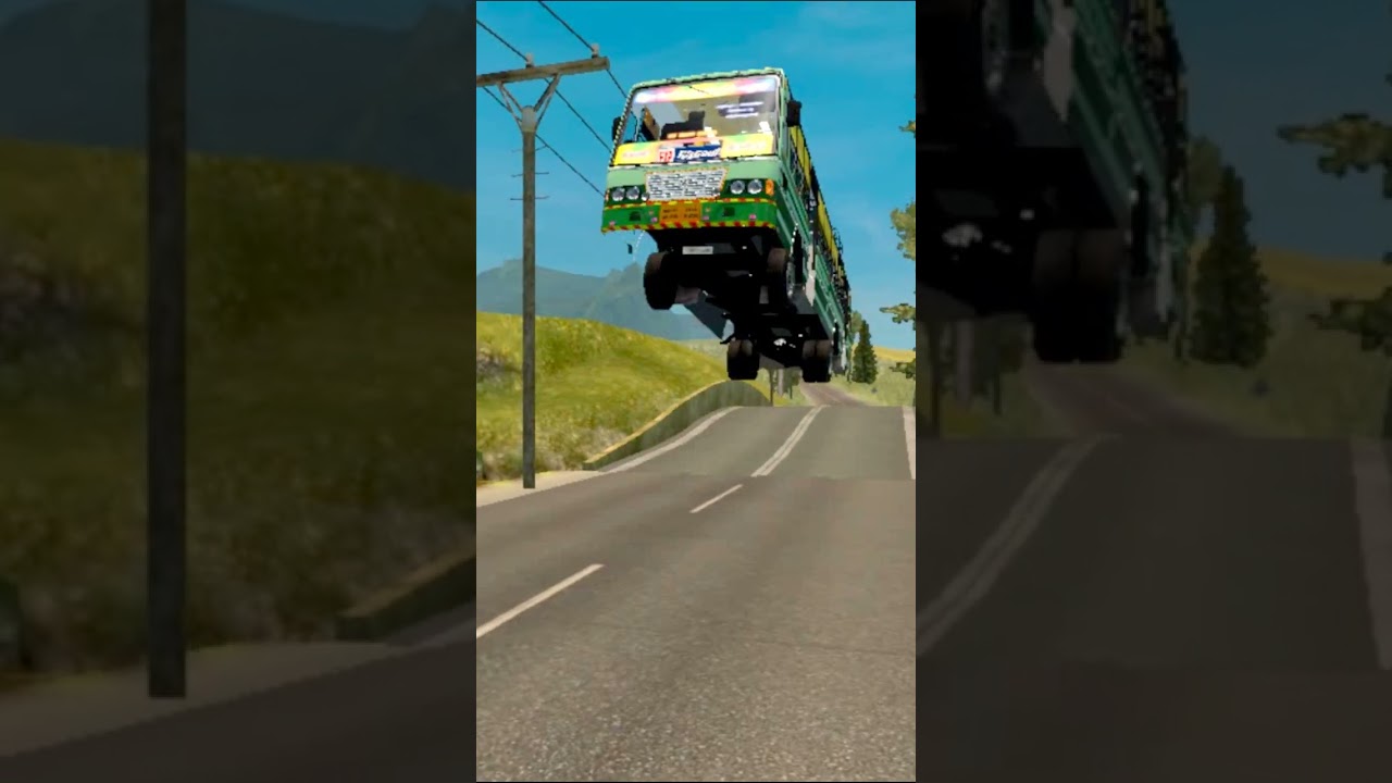 TNSTC GREEN BUS FLY ON ROAD 