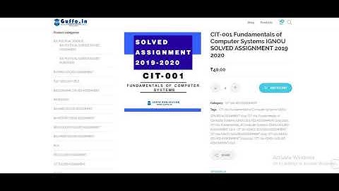 CIT 001 Fundamentals of Computer Systems IGNOU SOLVED ASSIGNMENT 2019 2020