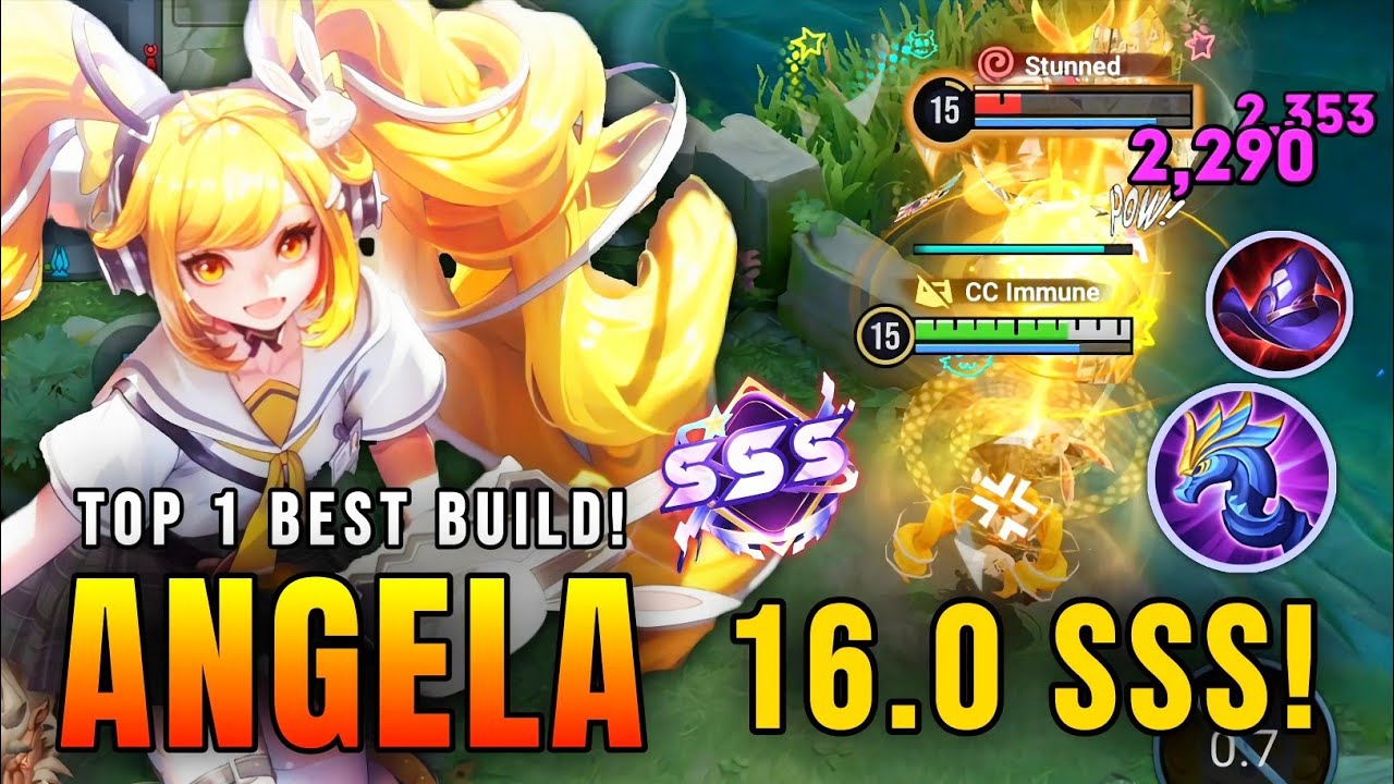 ЛЕГКОЕ ПОВЫШЕНИЕ РАНГА!! Неудержимая Анжела, MVP 16.0 SSS, геймплей - Лучшая сборка | Honor of Kings
