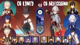 4.6 SPIRAL ABYSS | C0 Lyney Mono-Pyro & C0 Arlecchino Vaporize - GENSHIN IMPACT MOBILE