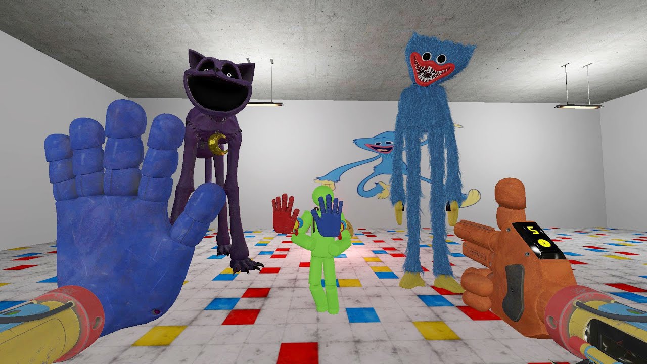 NEW LEVEL! Poppy PlayTime Chapter 3 in Garry's Mod Monsters Huggy Wuggy Chase 100 Players!