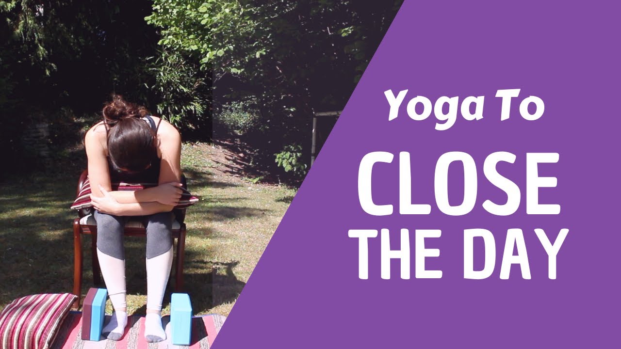 5 Minute Yoga To Close The Day Chair Yoga Yoga For Fibromyalgia