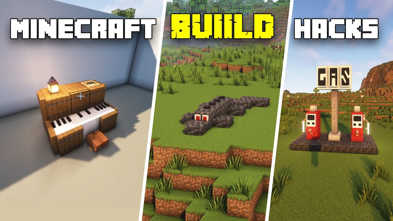 10 Minecraft BUILD Hacks! (to improve your world) - YouTube