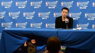 Stephen Curry Postgame Interview with his Daughter RIley Curry Taking Over