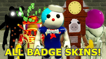 How to get ALL 8 BADGE MORPHS/SKINS in PIGGY FANMADE MAPS! - Roblox