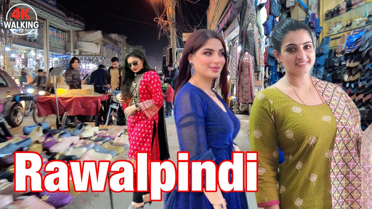 Amazing Night walking tour🇵🇰 in Rawalpindi Pakistan Sadiqabad 4K 2025