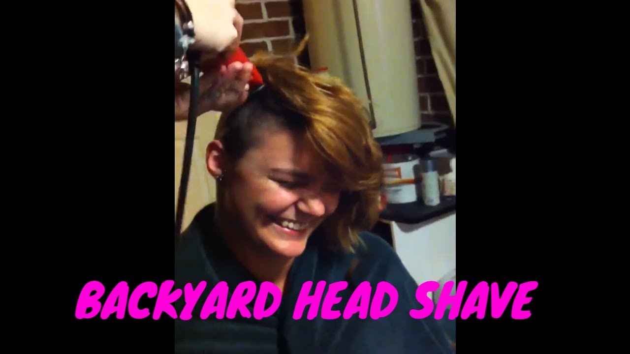 Back-yard HEAD SHAVING - Gorgeous girl got perfect headshave at home 💈✂️