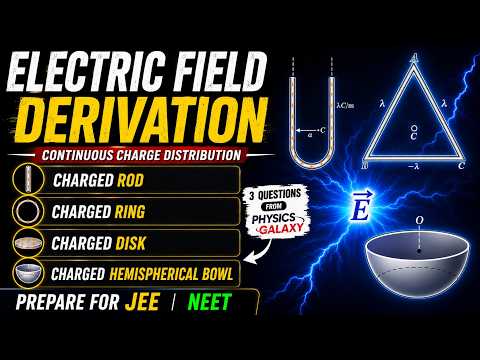 Electric Field Derivation | Charged Rod, Ring, Disk & Hemisphere  | Physics Galaxy Question
