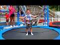 Kids Jumping Trampoline Challenge Family Fun Playtime With Caleb TRAMPOLINE PARK FOR KIDS