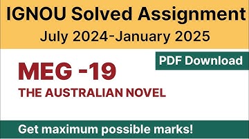 IGNOU MEG 19 Solved Assignment 2024-25 PDF Download