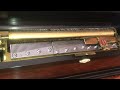 Gautschi or Paillard Triple comb with Zither Cylinder Music Box in Burl panel case w/Compass Inlay