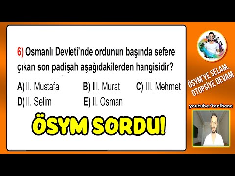 6) Osmanlı Devleti Duraklama Dönemi Soru Çözümü - KPSS Tarih 2024