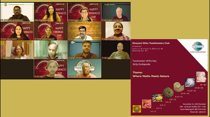 Eloquent Elites Toastmasters Meeting #94, November 23, 2025