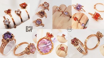 Prong ring with faceted gemstones | 6 easy making  jewelry from copper wire