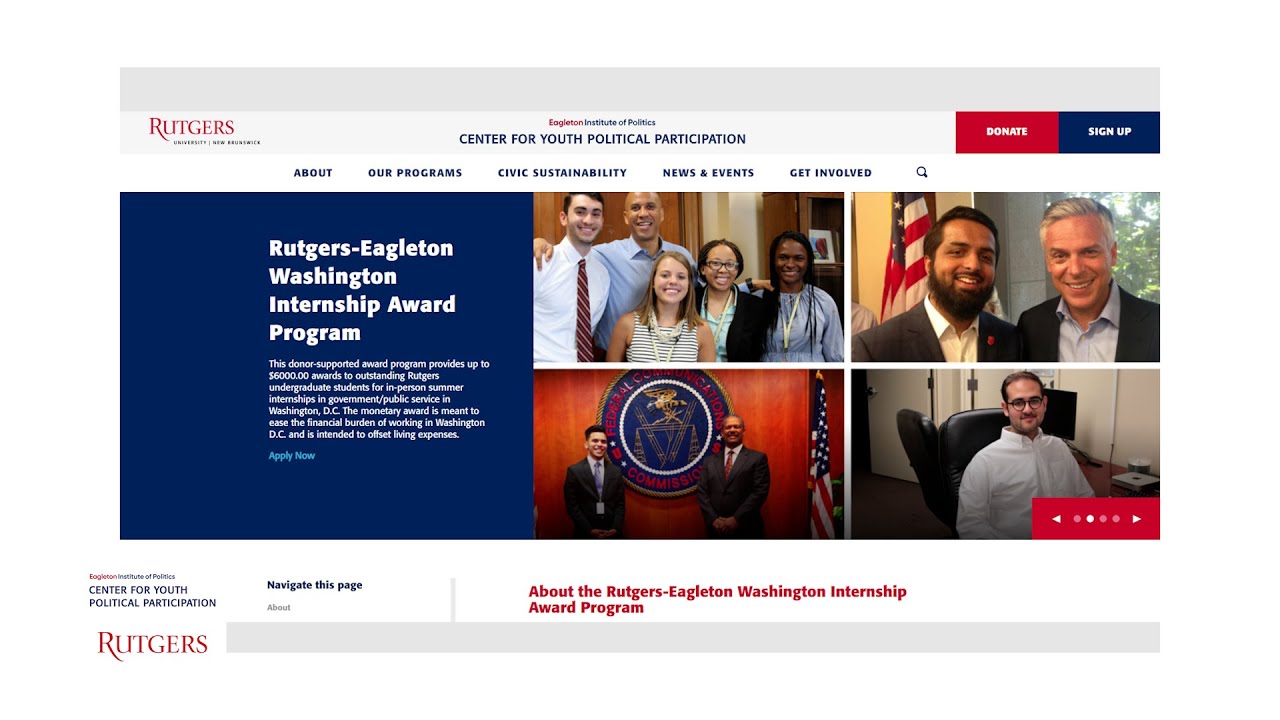 Students speak about the Rutgers-Eagleton Washington Internship Award ...
